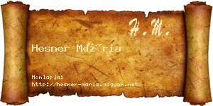 Hesner Mária névjegykártya